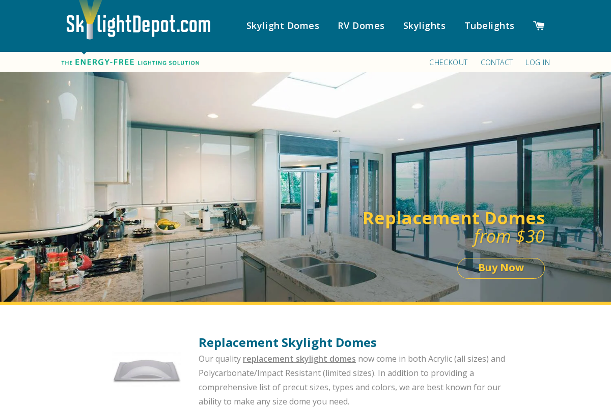 Skylight Depot homepage screenshot