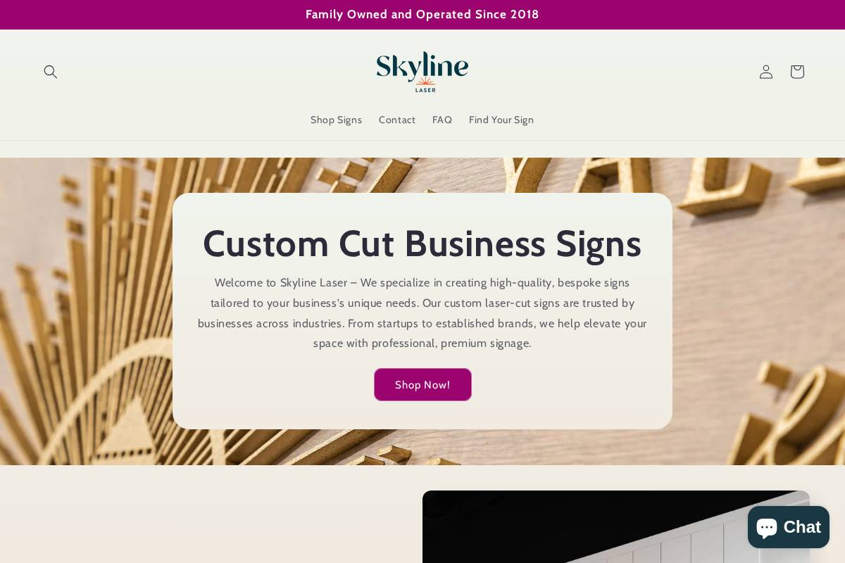skylinelaserco.com homepage screenshot