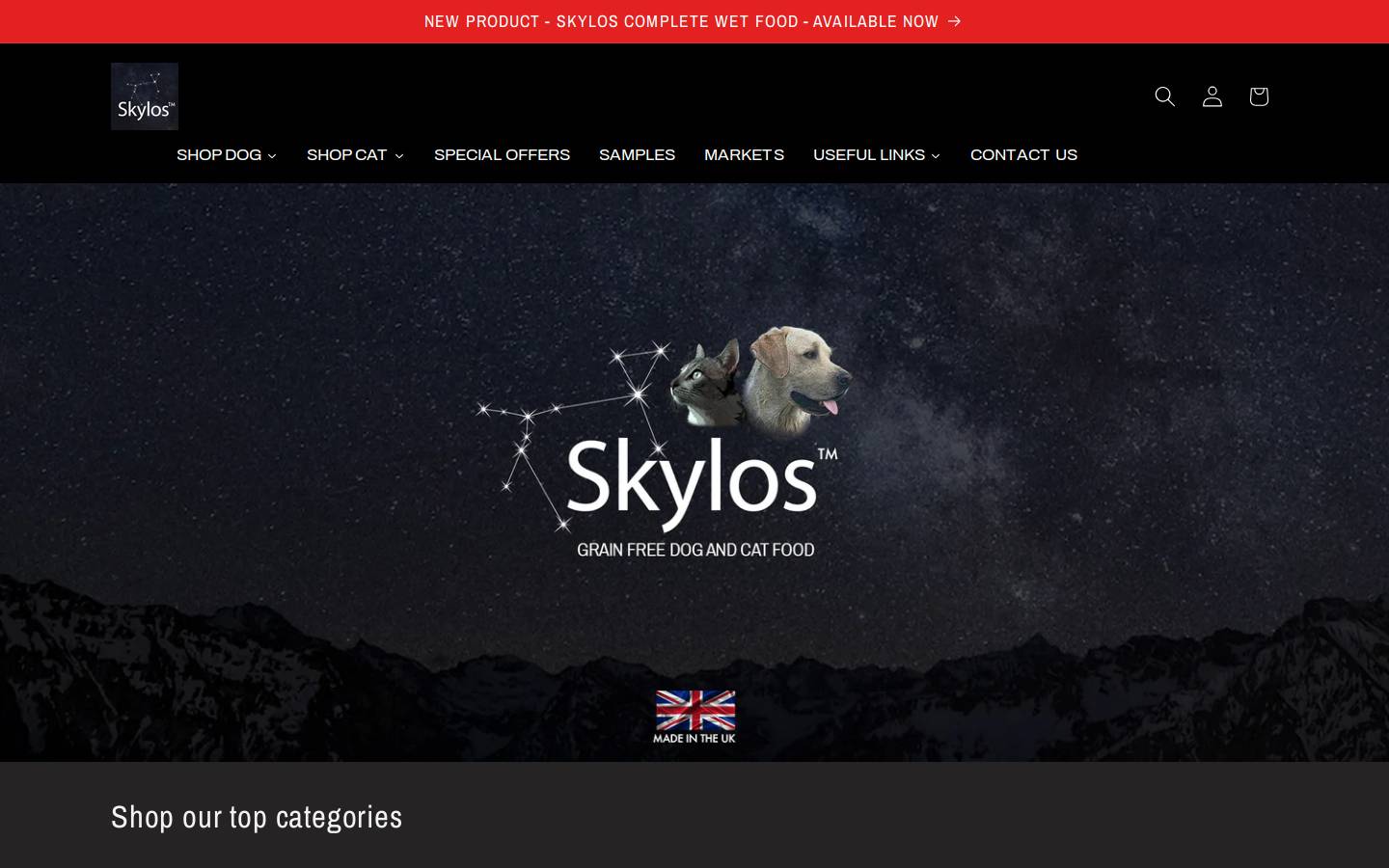 Skylosfoods homepage screenshot