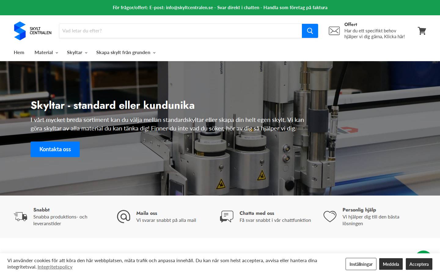 Skyltcentralen homepage screenshot