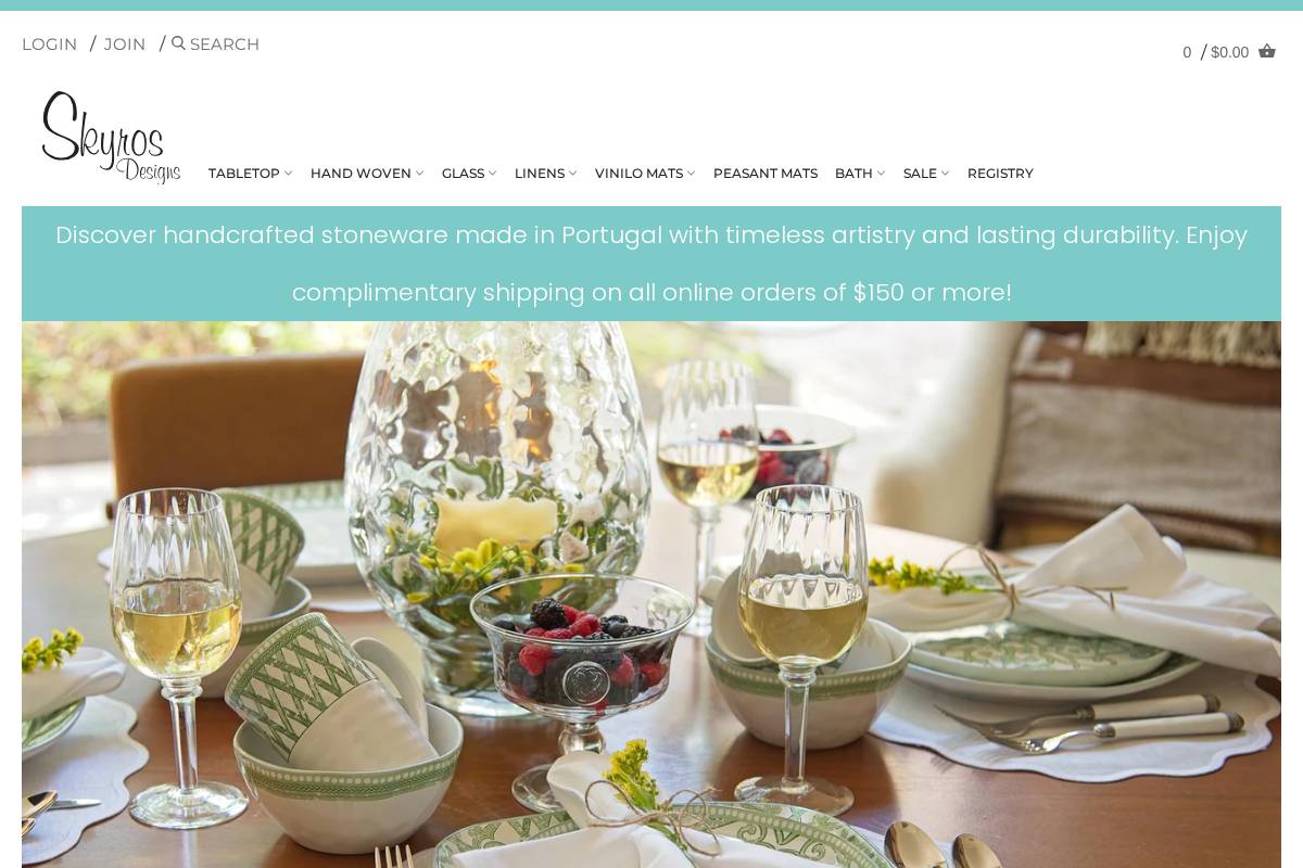 skyrosdesigns.com homepage screenshot