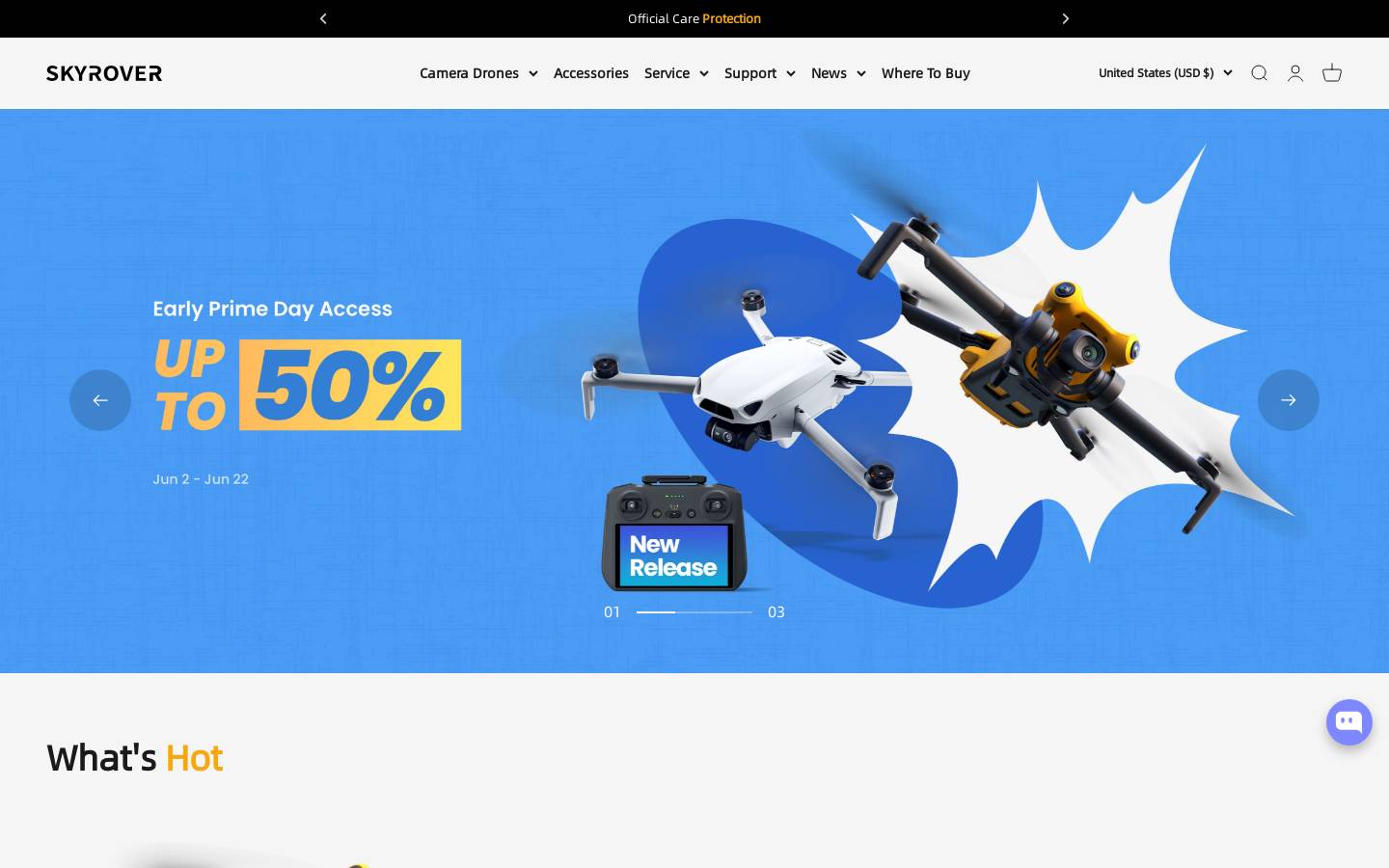 skyroverdrone.com homepage screenshot