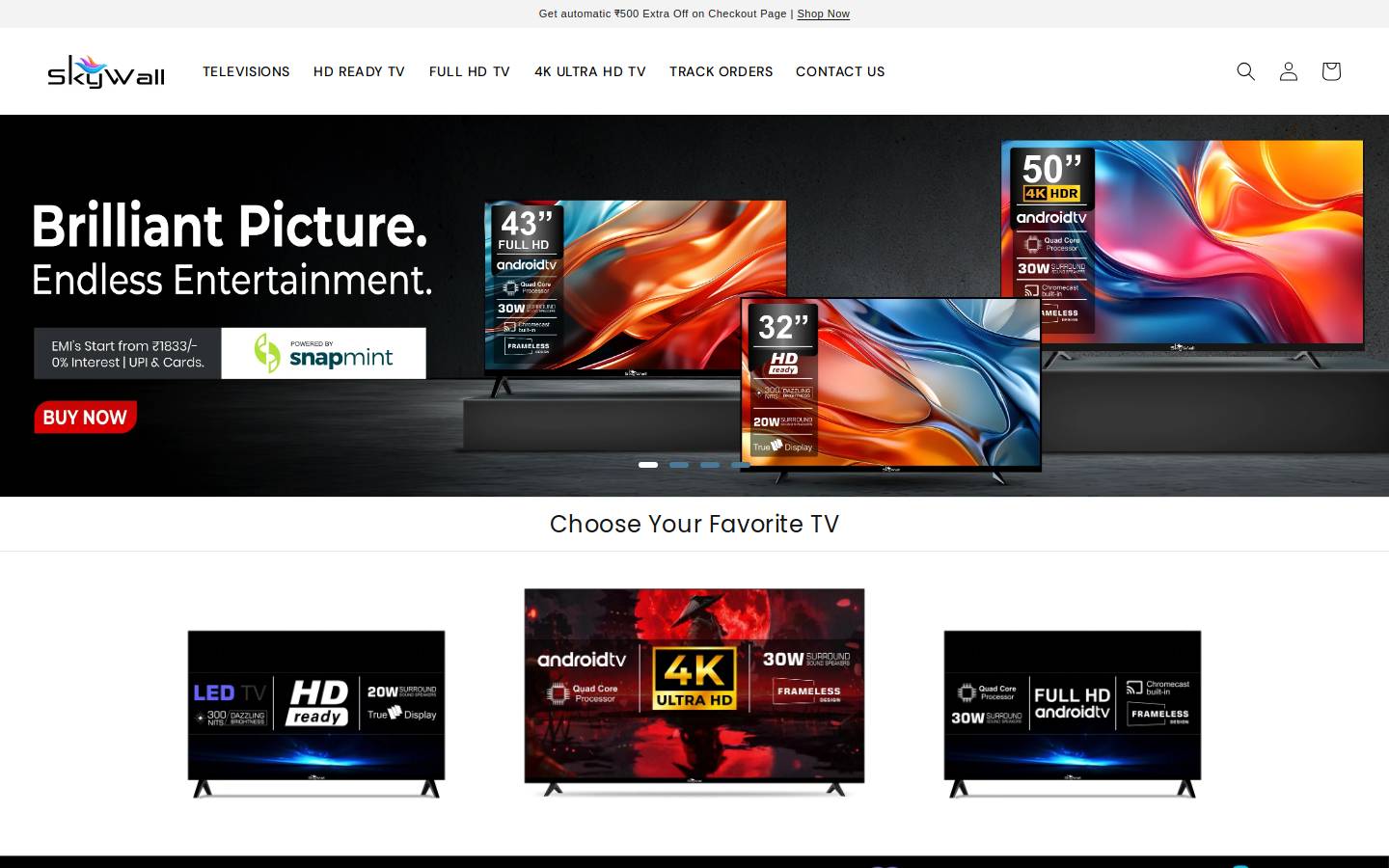 skywalltv.com homepage screenshot