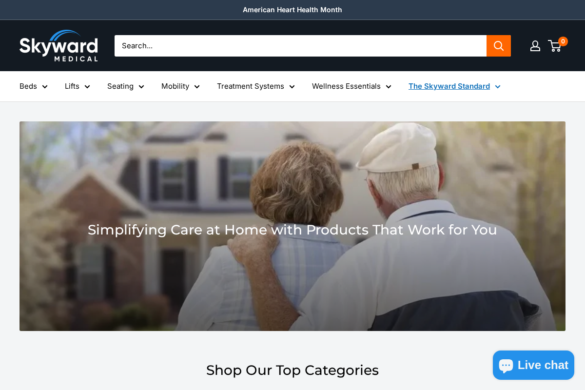 Skyward Medical homepage screenshot