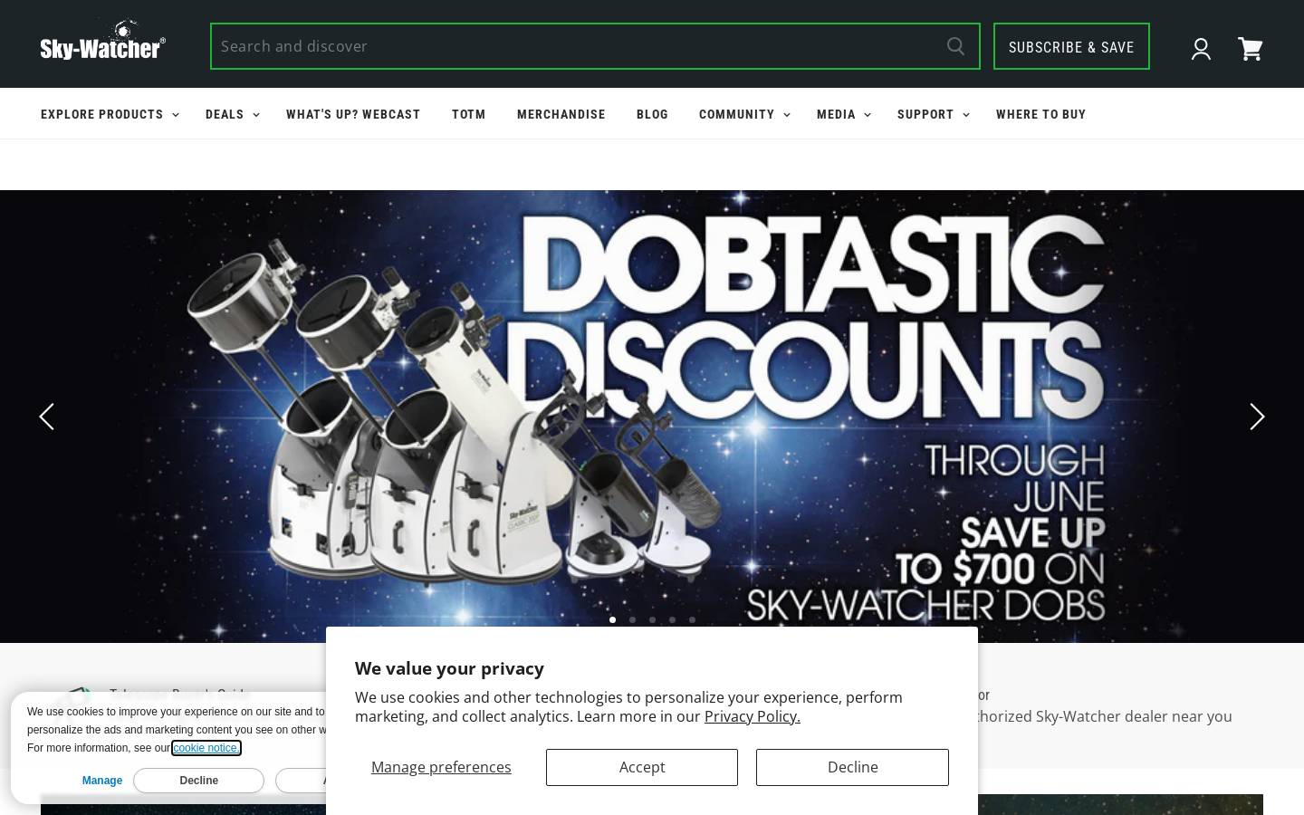 skywatcherusa.com homepage screenshot