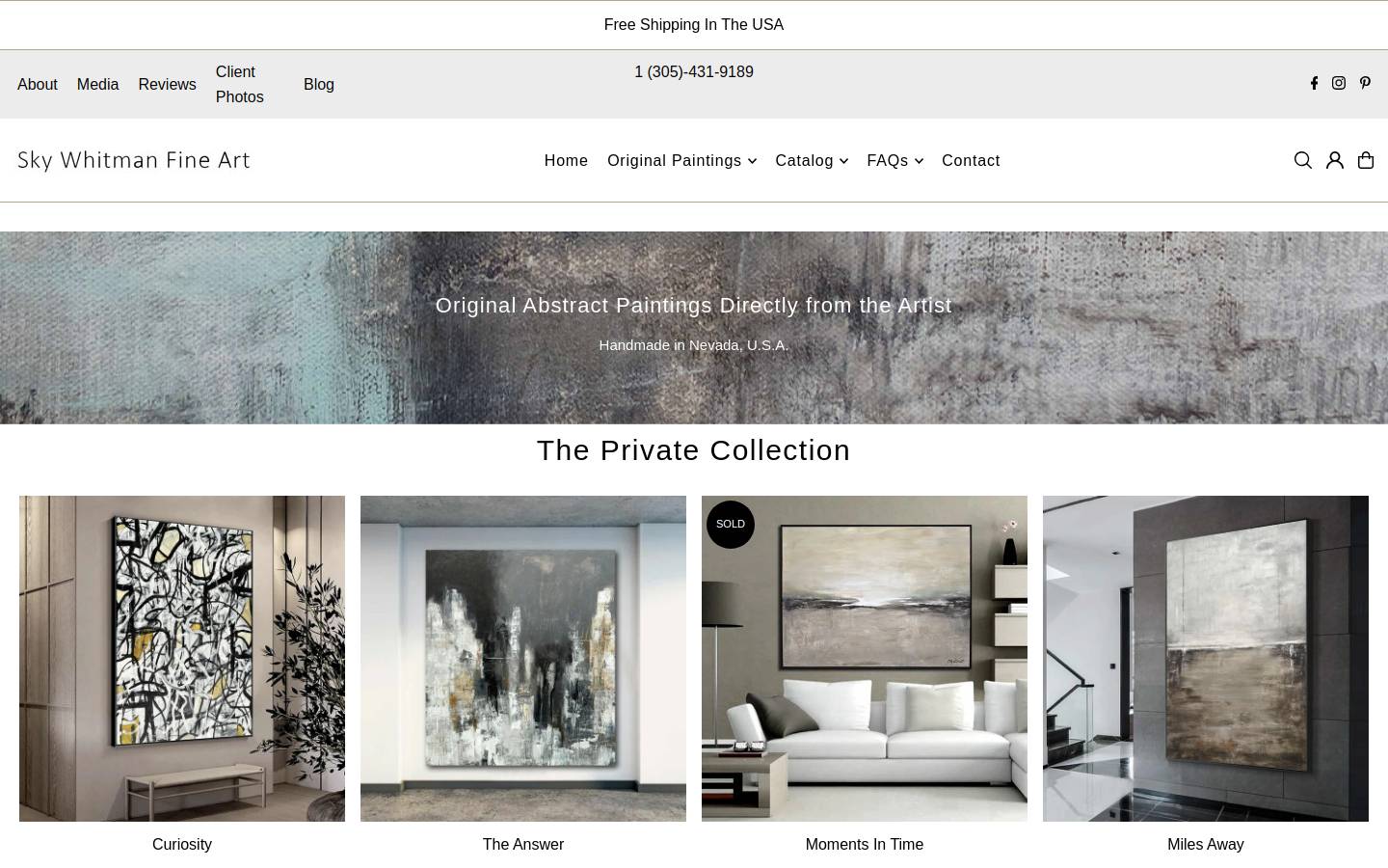 skywhitmanfineart.com homepage screenshot