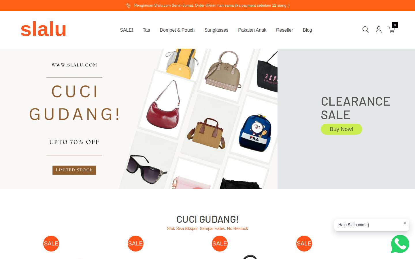 slalu.com homepage screenshot