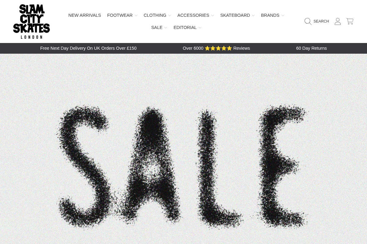 Slam City Skates homepage screenshot