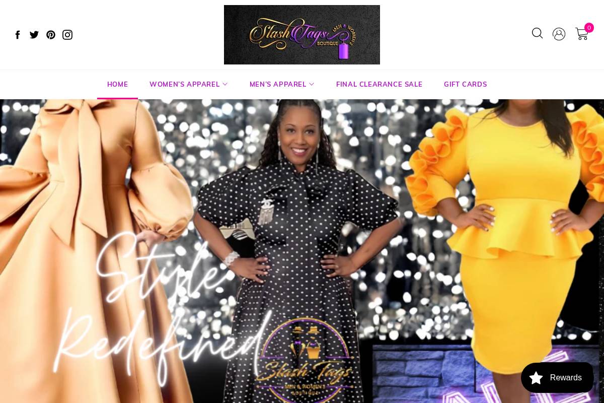 slashtagsboutique.com homepage screenshot