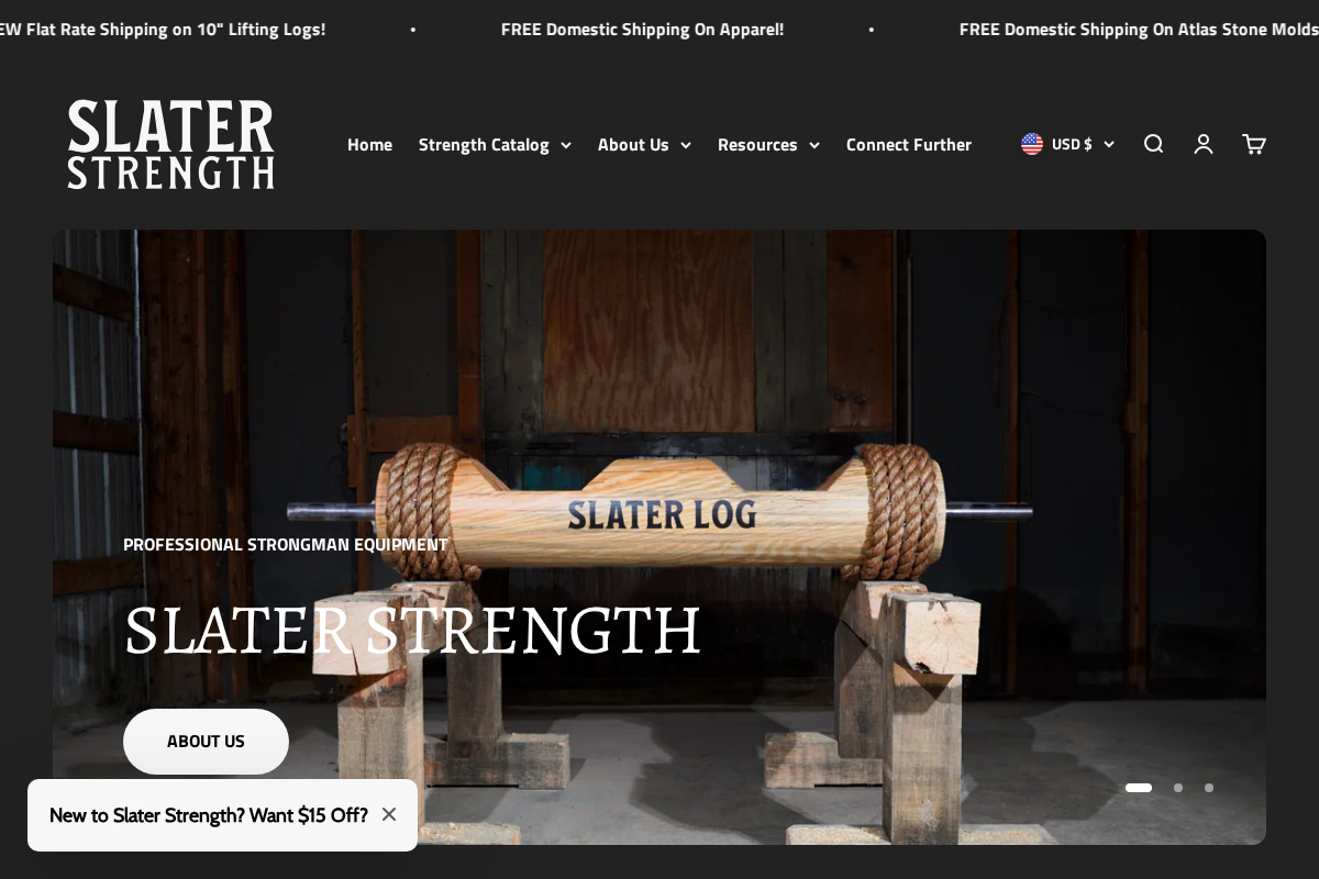 slaterstrength.com homepage screenshot
