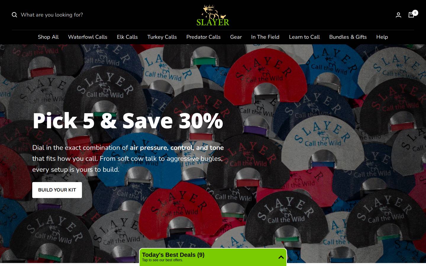 slayercalls.com homepage screenshot