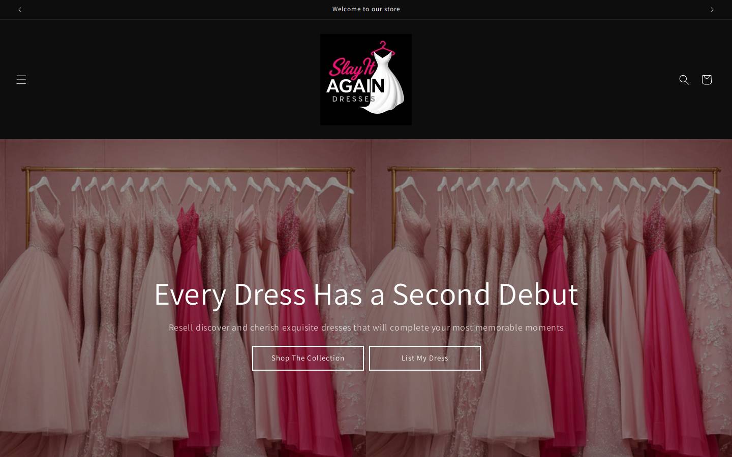 slayitagaindresses.com homepage screenshot