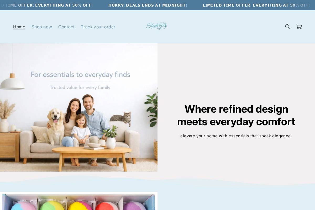 sleekpod.store homepage screenshot
