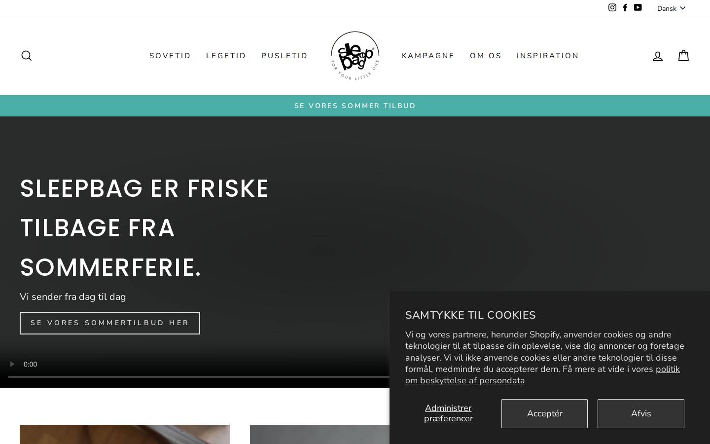 Sleepbag ApS homepage screenshot