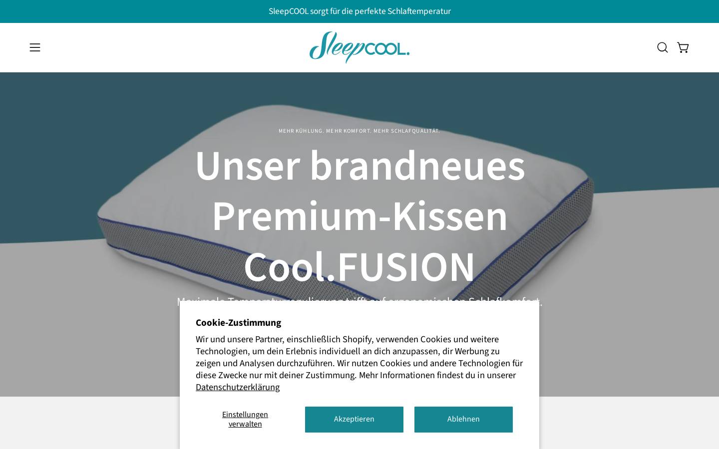 Sleepcool homepage screenshot