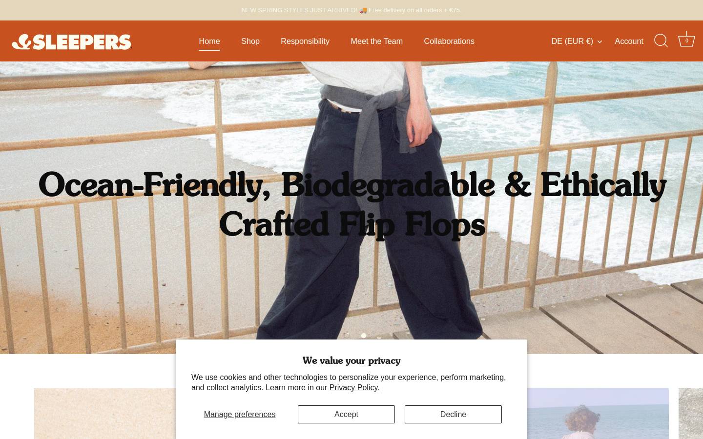 Sleepers homepage screenshot