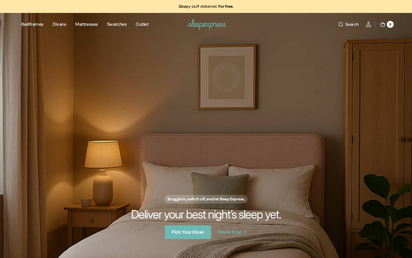 Sleep Express homepage screenshot