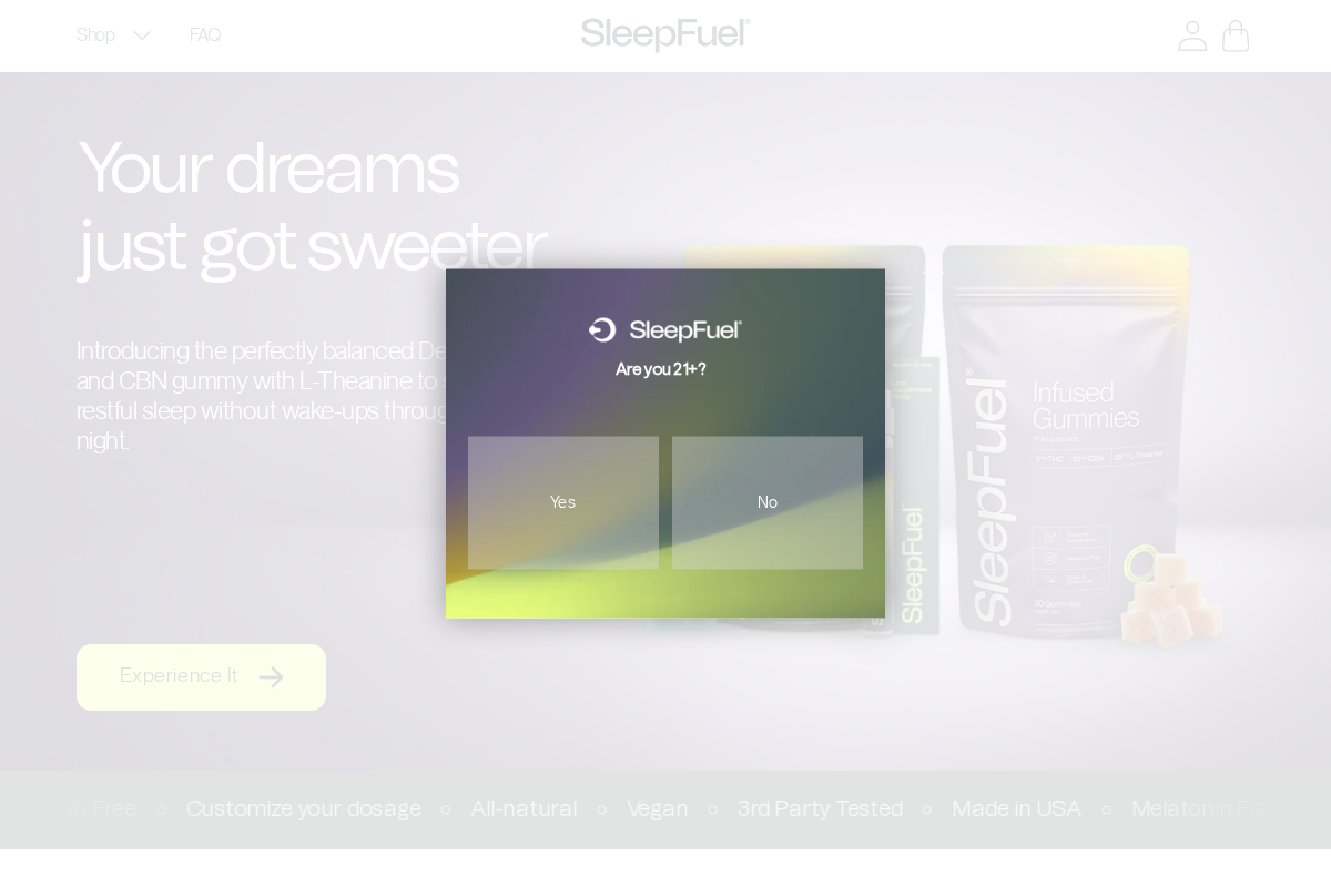 SleepFuel homepage screenshot