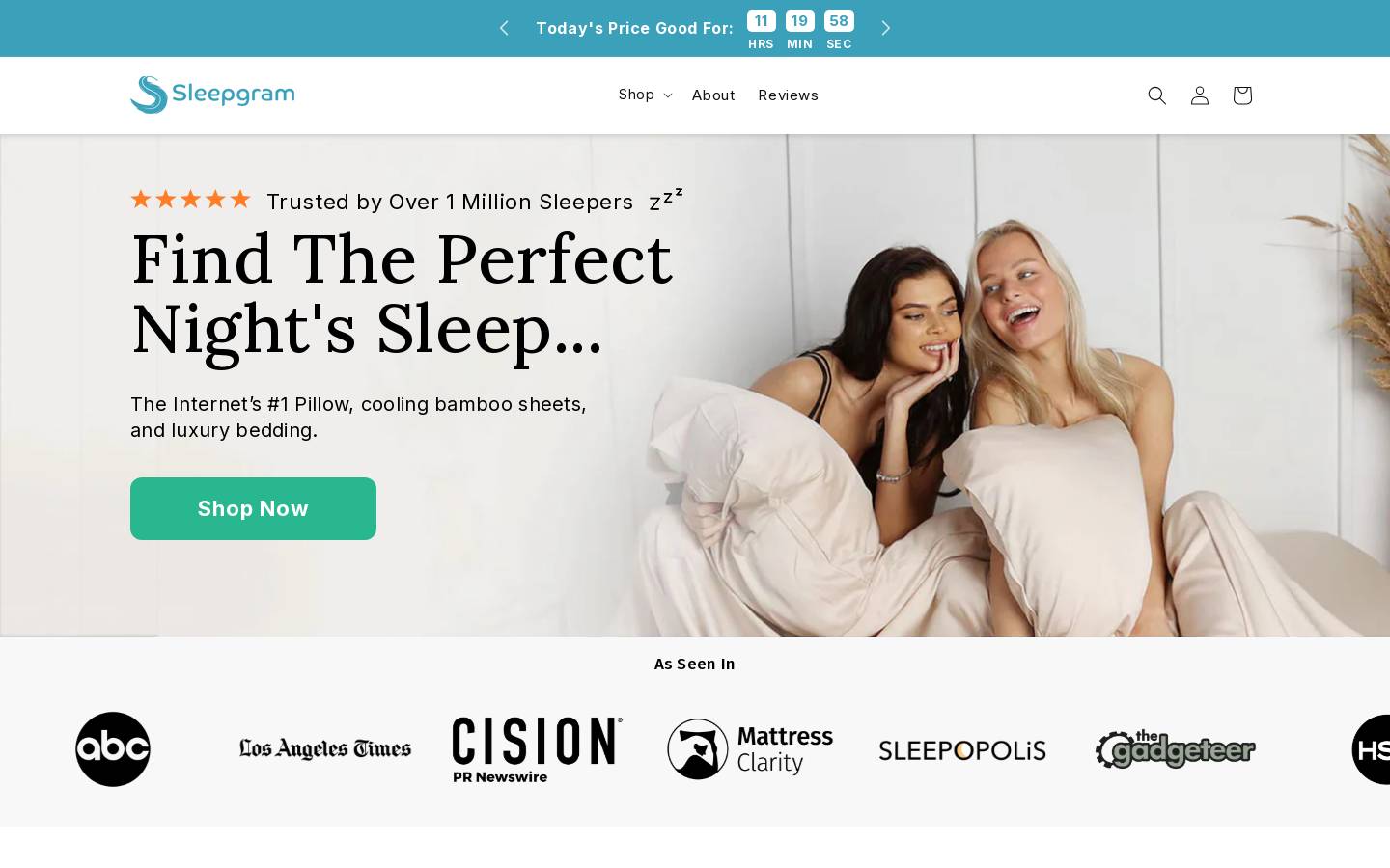 Sleepgram homepage screenshot