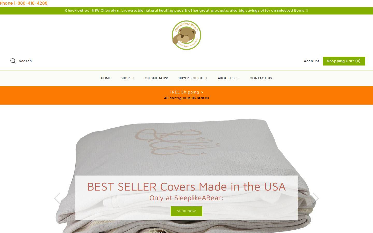 sleeplikeabear.com homepage screenshot