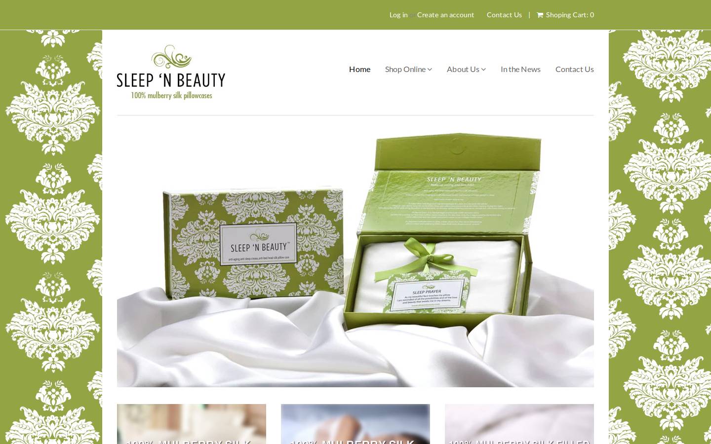 sleepnbeauty.com homepage screenshot