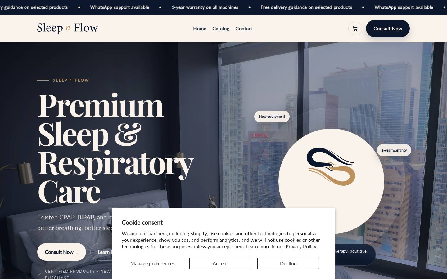 sleepnflow.com homepage screenshot