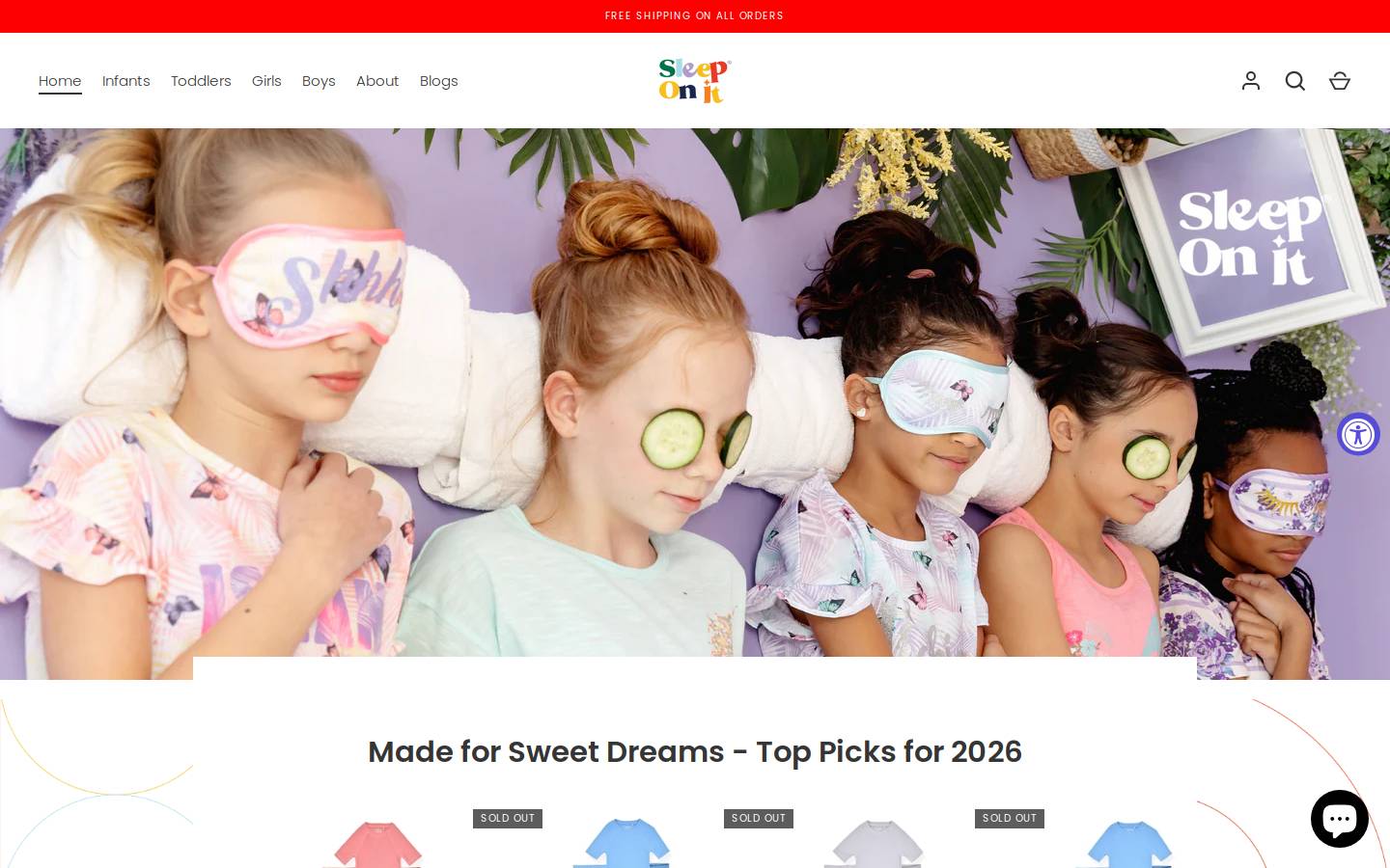 sleeponitkids.com homepage screenshot