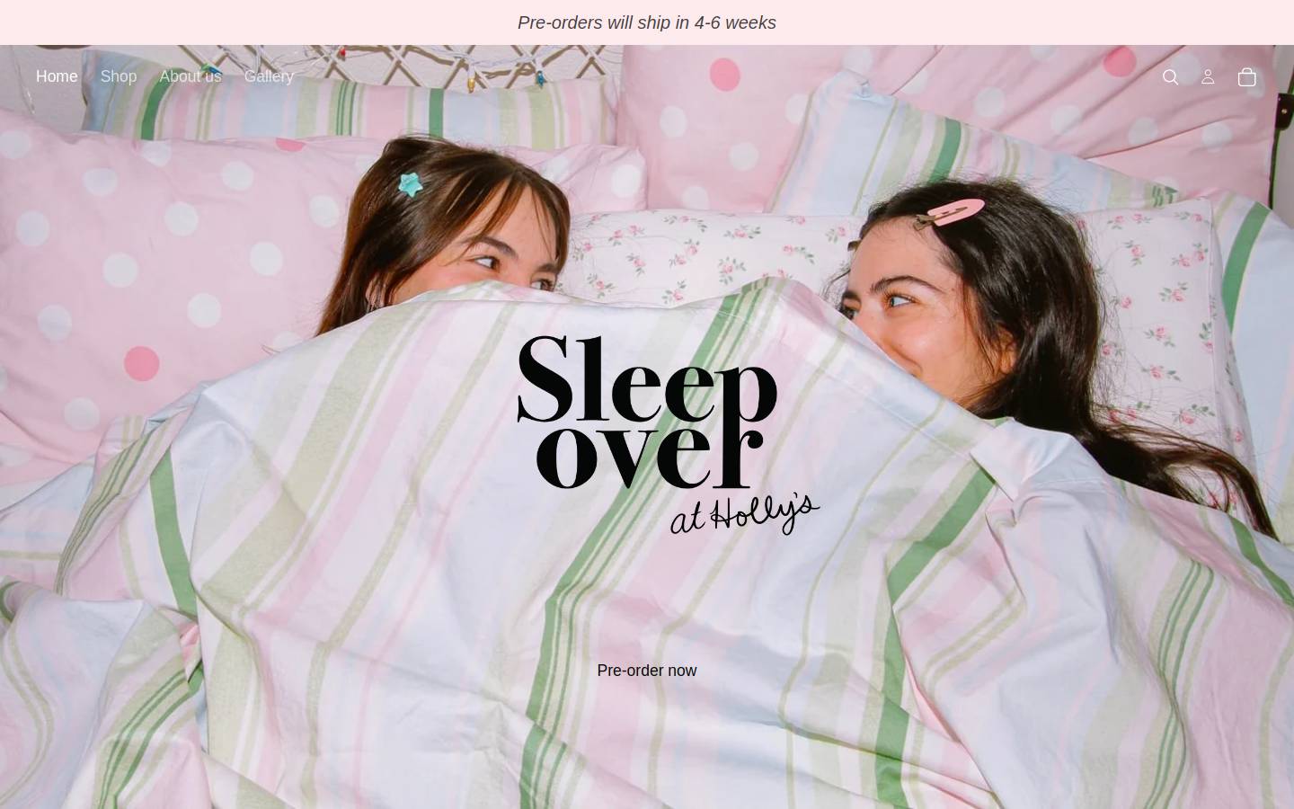 sleepoversheets.com homepage screenshot