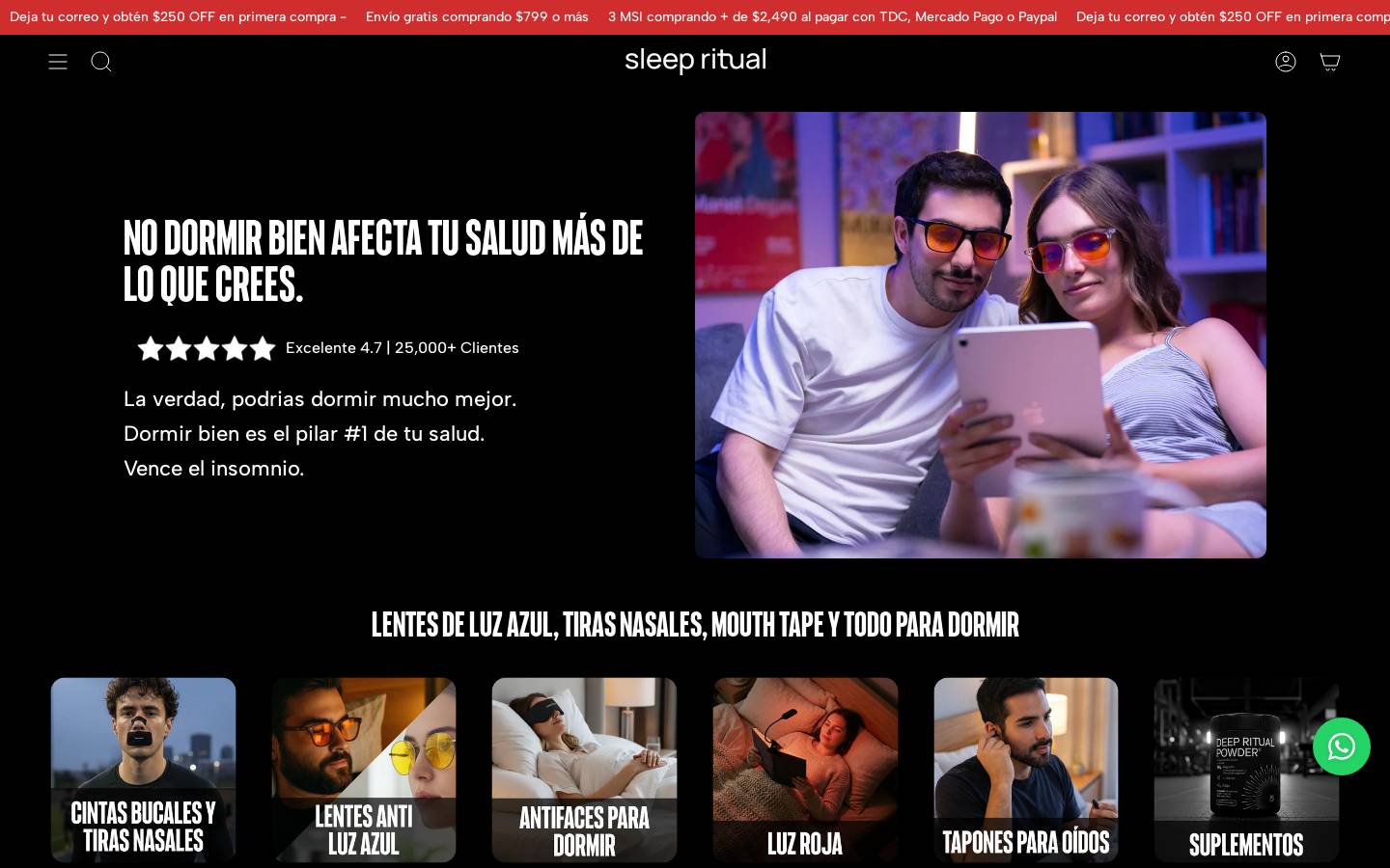 sleepritual.mx homepage screenshot