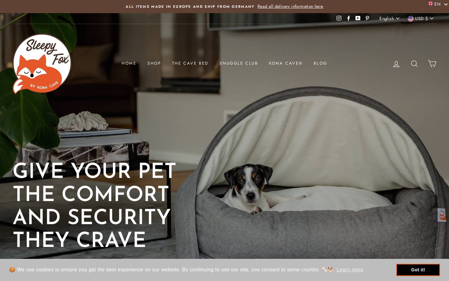 sleepy-fox.com homepage screenshot