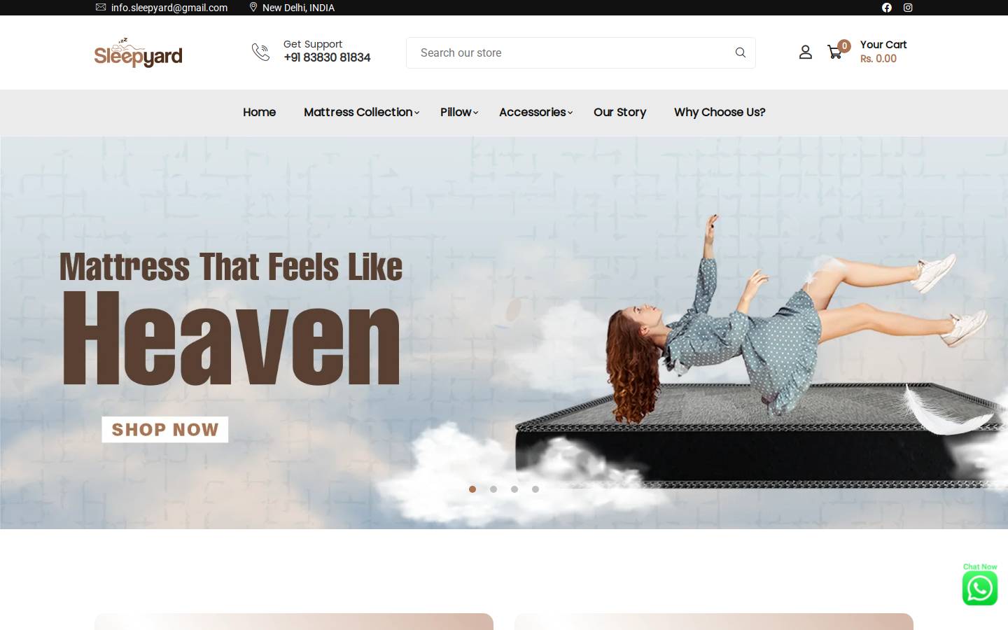 sleepyard.in homepage screenshot