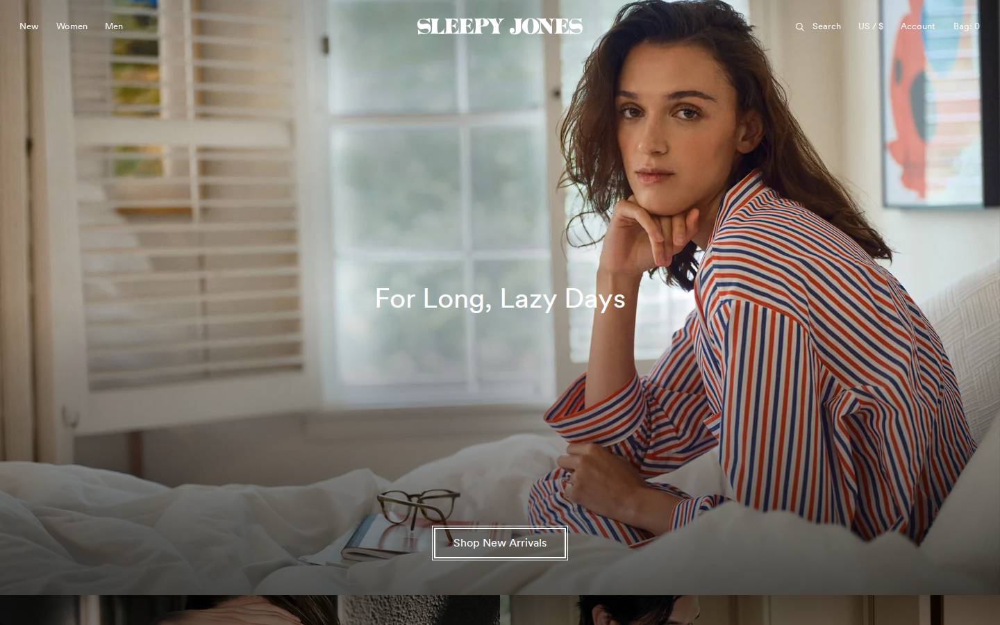 sleepyjones.com homepage screenshot