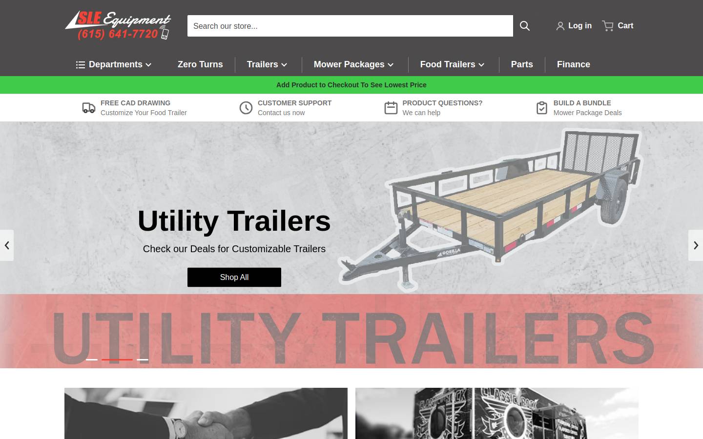 SLE Equipment homepage screenshot