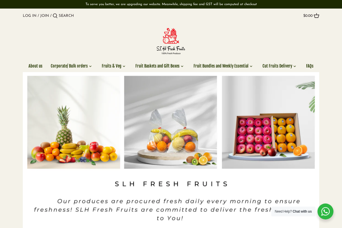 slhfreshfruits.sg homepage screenshot