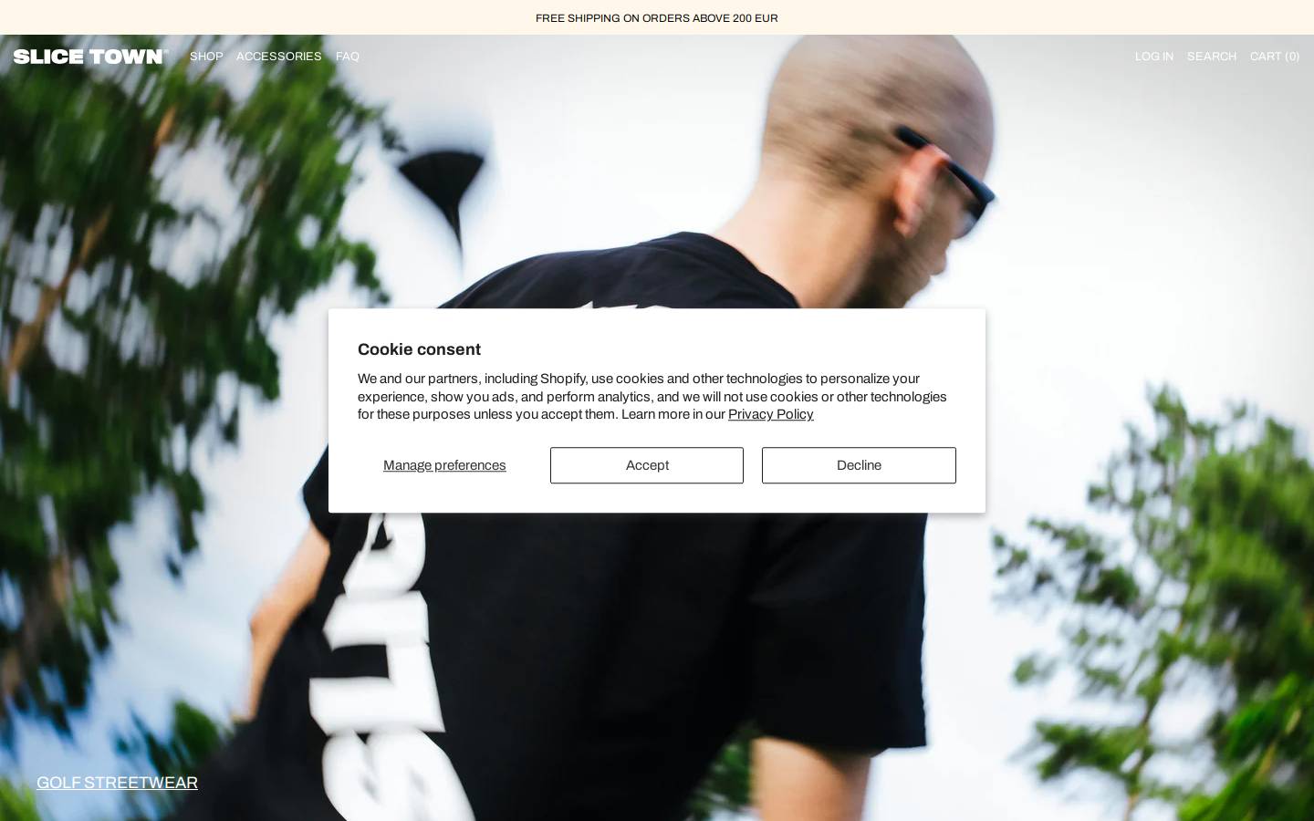 SLICE TOWN homepage screenshot