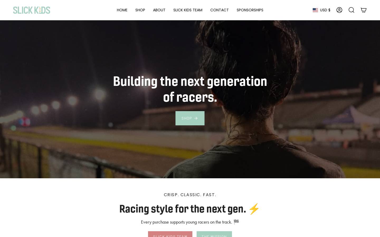 slickkidsapparel.com homepage screenshot
