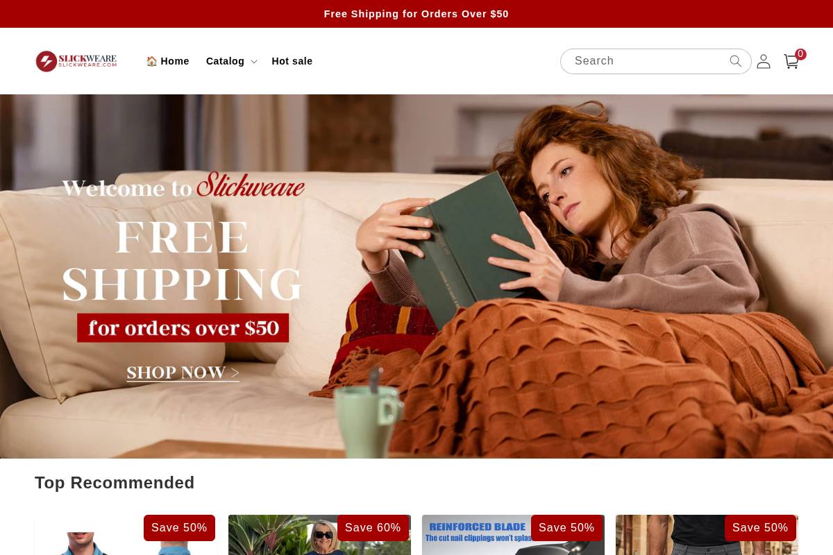 Slickweare homepage screenshot
