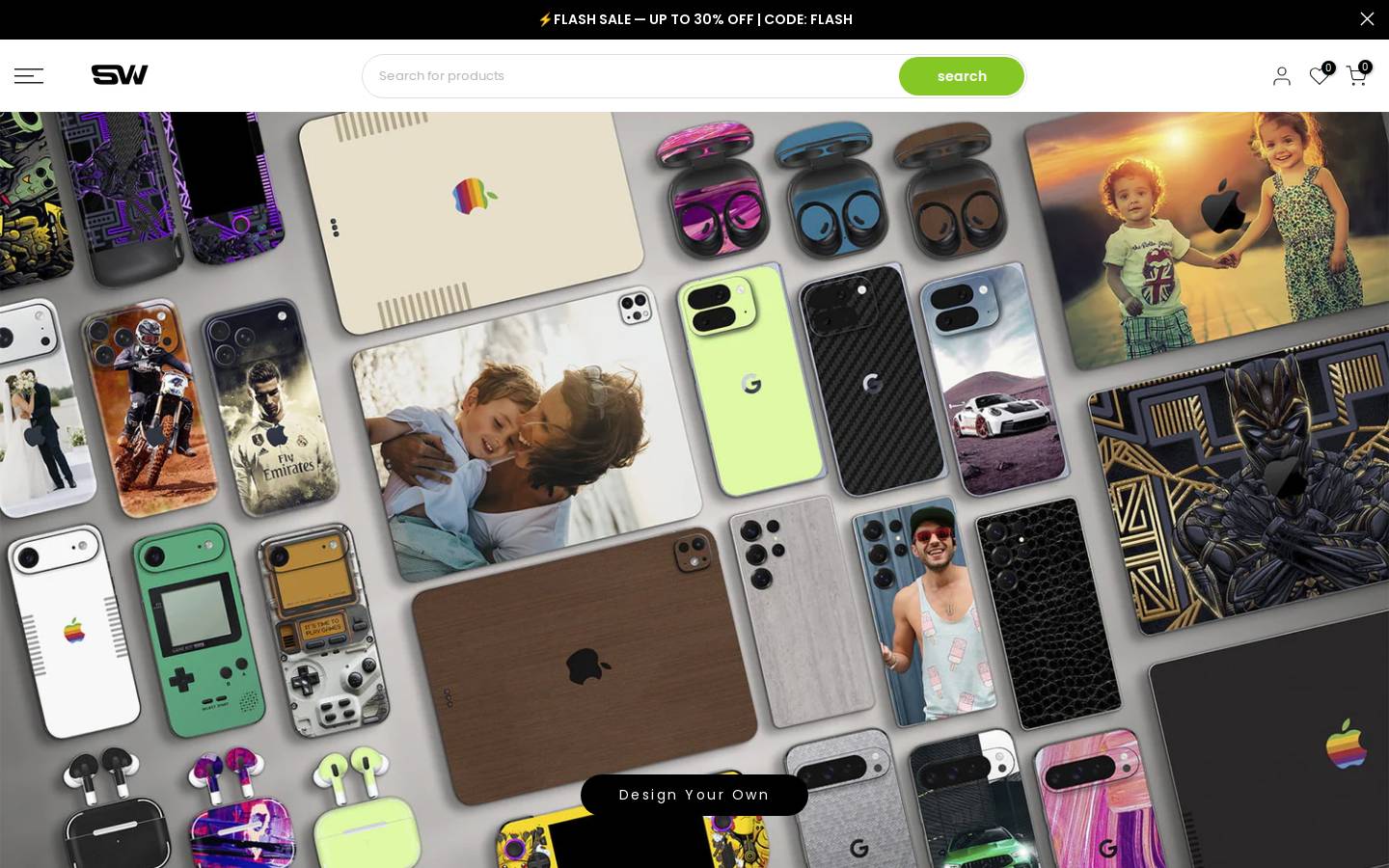 Slickwraps homepage screenshot