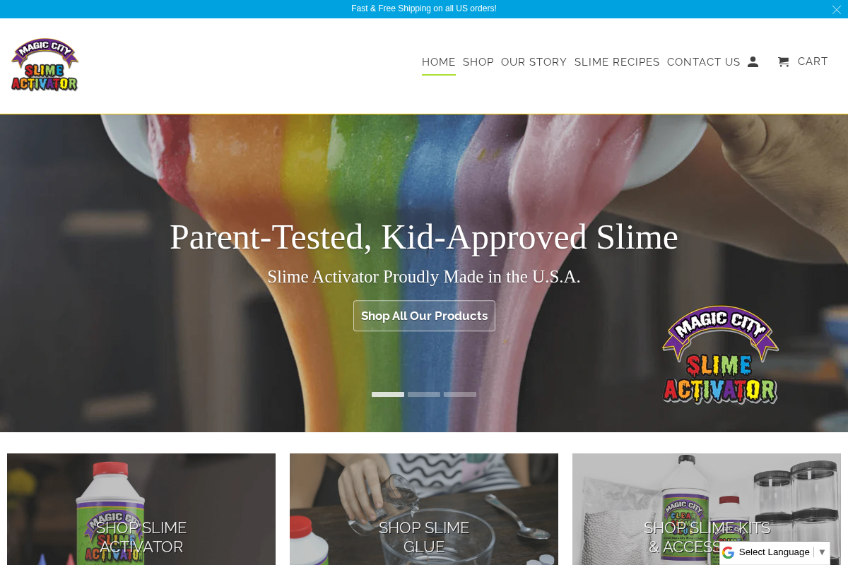 Magic City Slime homepage screenshot