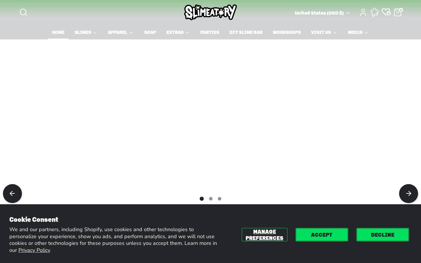 slimeatory.com homepage screenshot