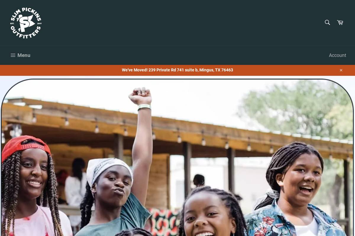 slimpickinsoutfitters.com homepage screenshot