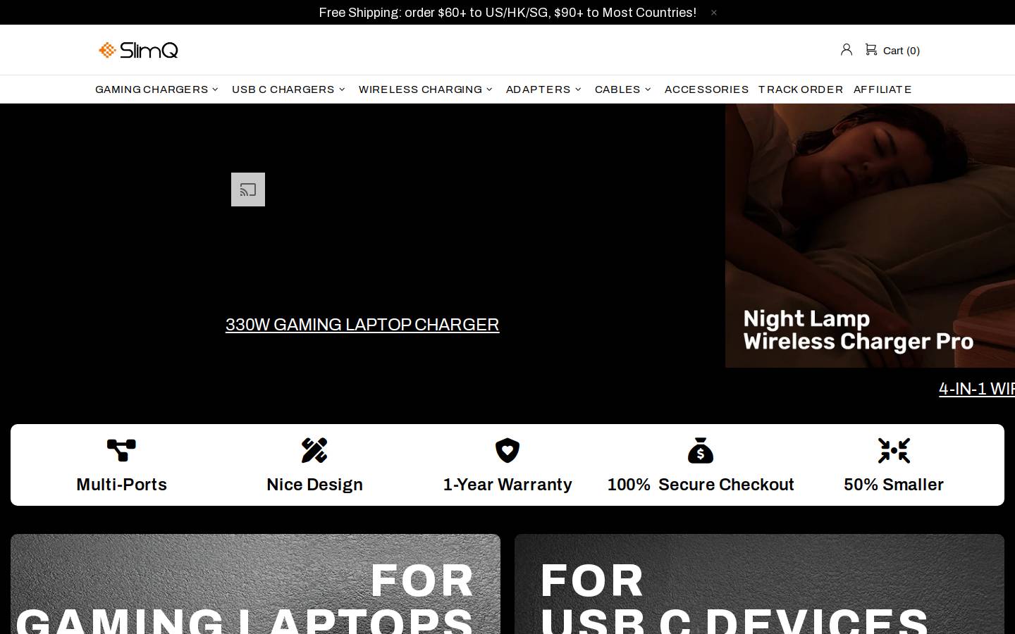 slimqcharger.com homepage screenshot
