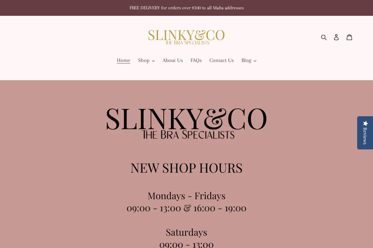 slinkyandco.com homepage screenshot