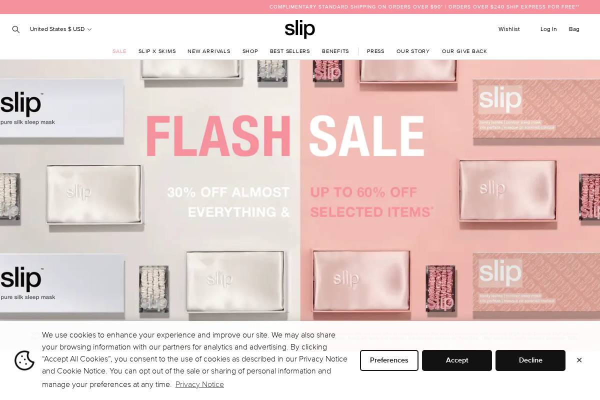 Slip homepage screenshot