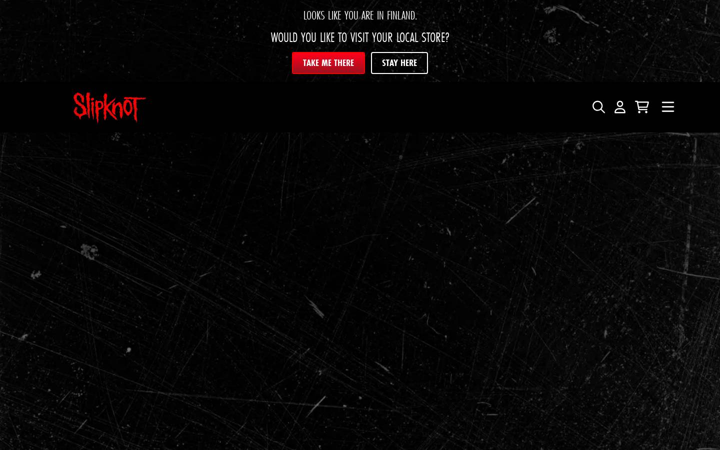 slipknotmerch.com homepage screenshot