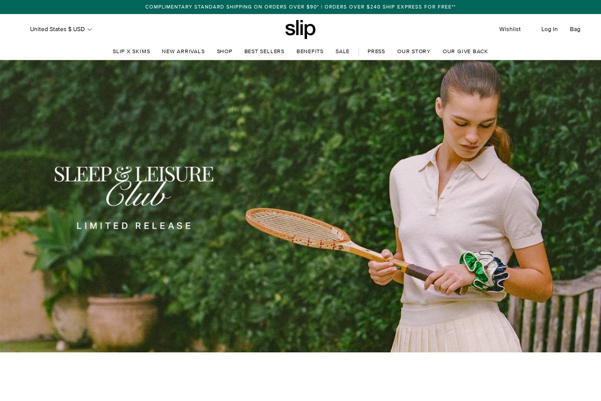 Slip homepage screenshot
