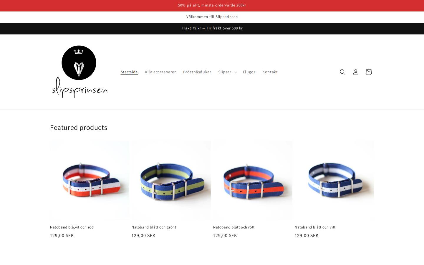 slipsprinsen.se homepage screenshot