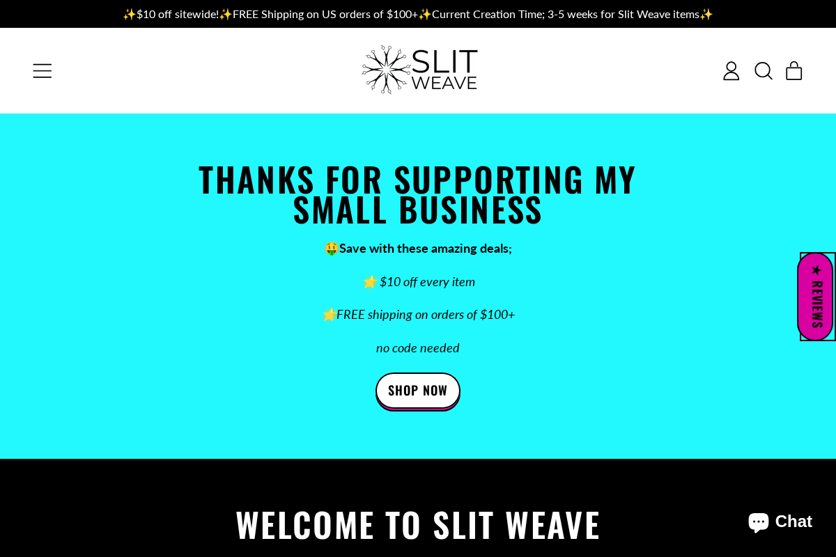 Slit Weave homepage screenshot