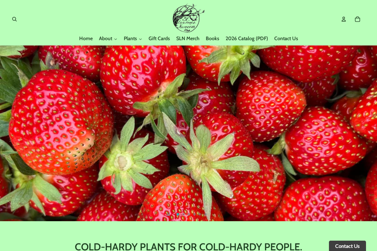 St. Lawrence Nurseries homepage screenshot