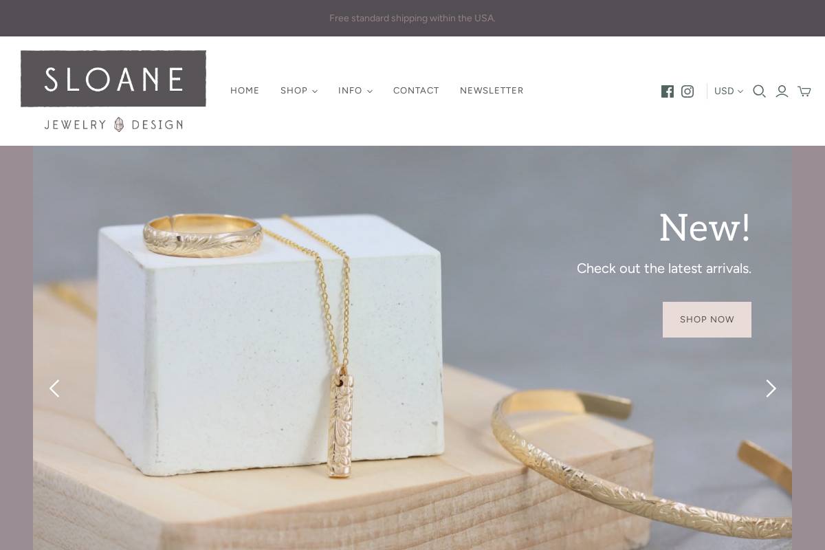 sloanejewelrydesign.com homepage screenshot